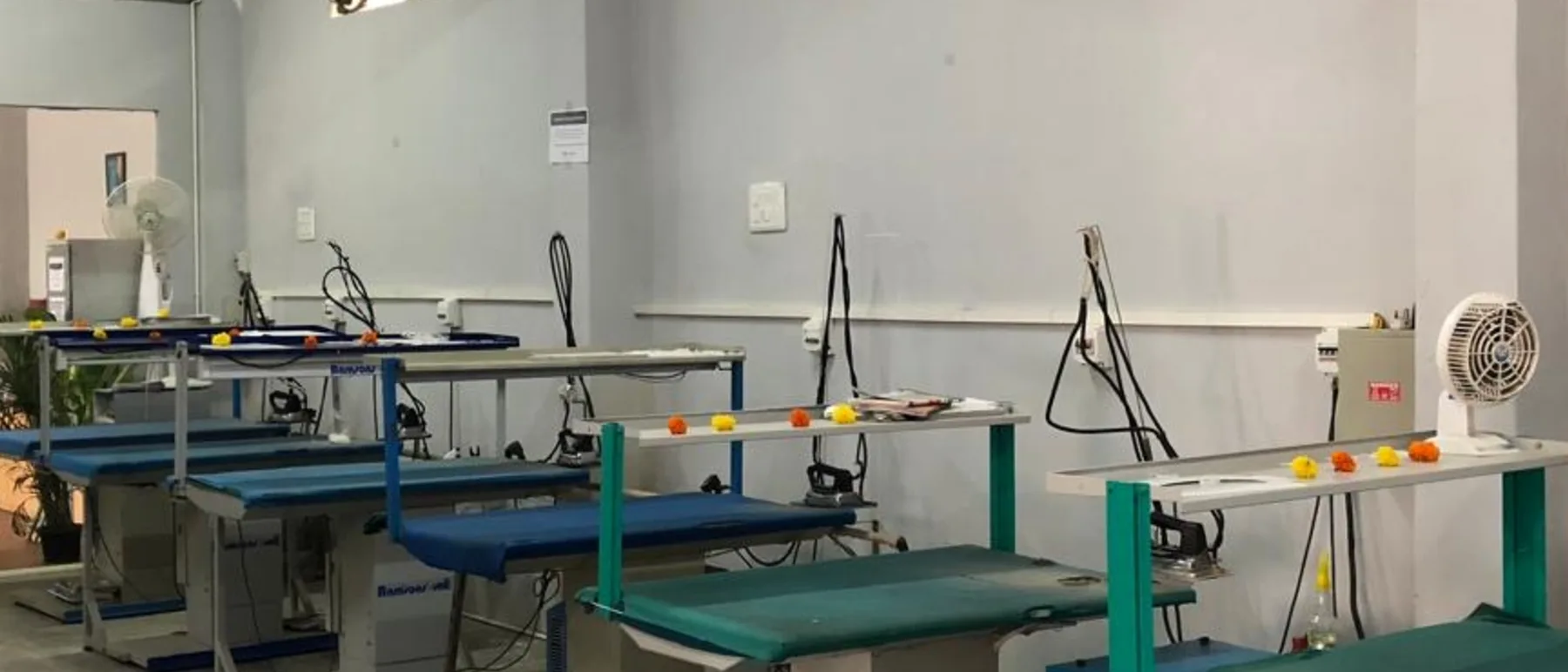 The finishing floor at the LaundroKart factory in Bengaluru